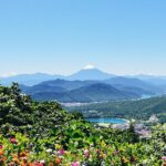 美しい自然の風景、緑と山々が広がる